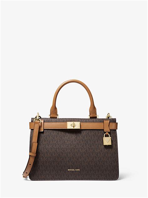 michael kors tatiana groß|Tatiana Small Logo and Leather Satchel .